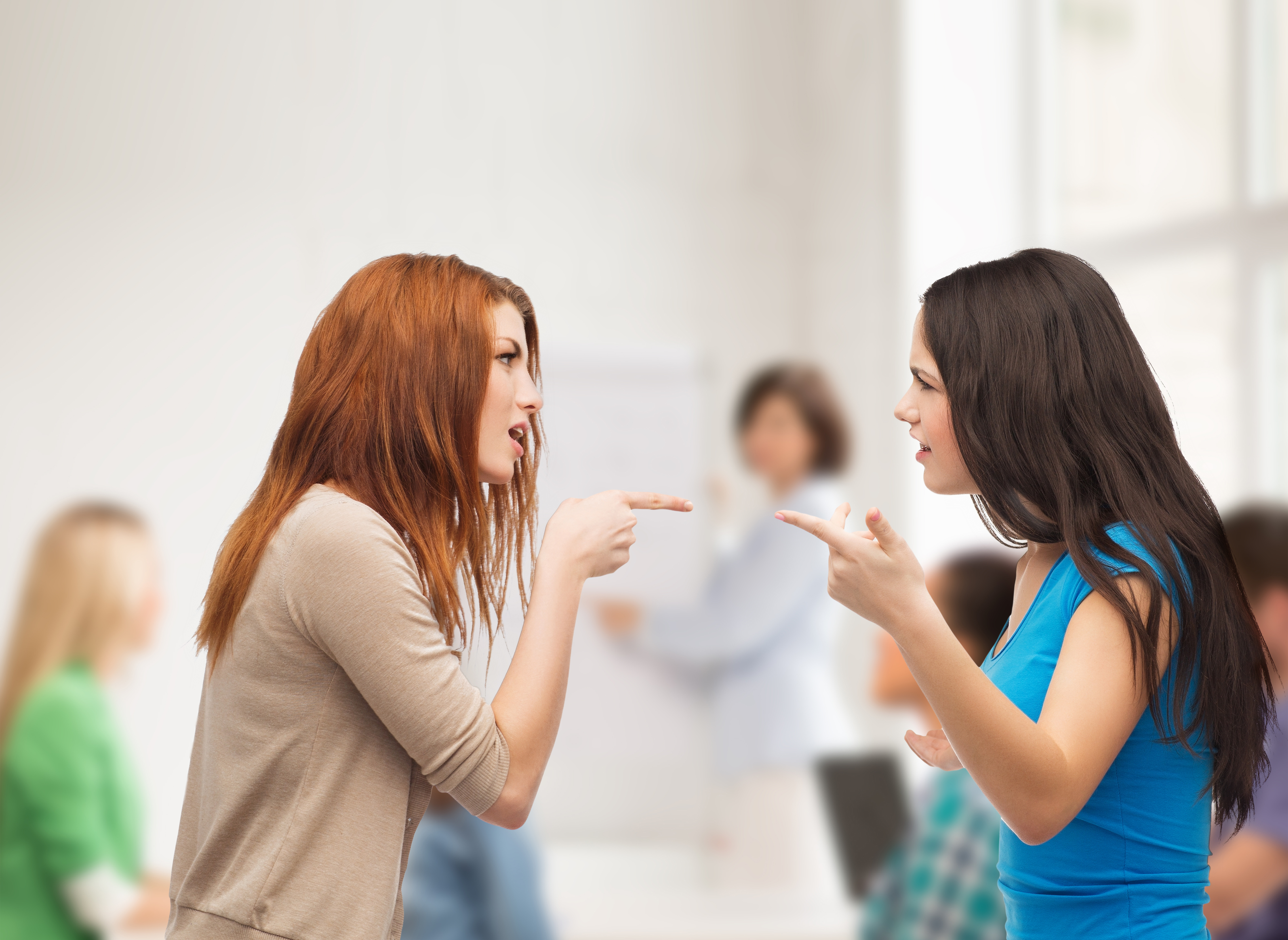 An image of two young women arguing
