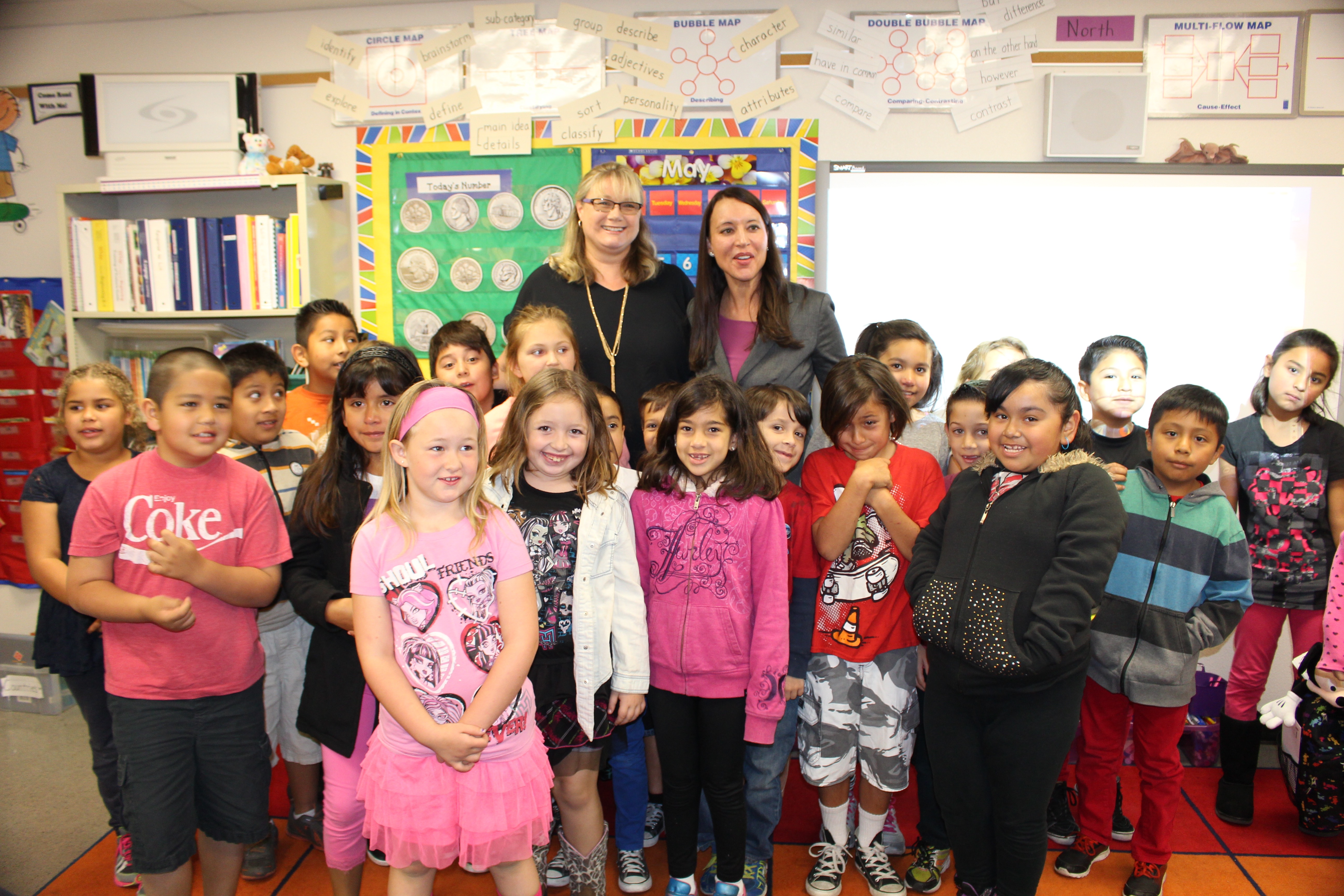 Orange County Teacher of the Year Lisa Moloney and class