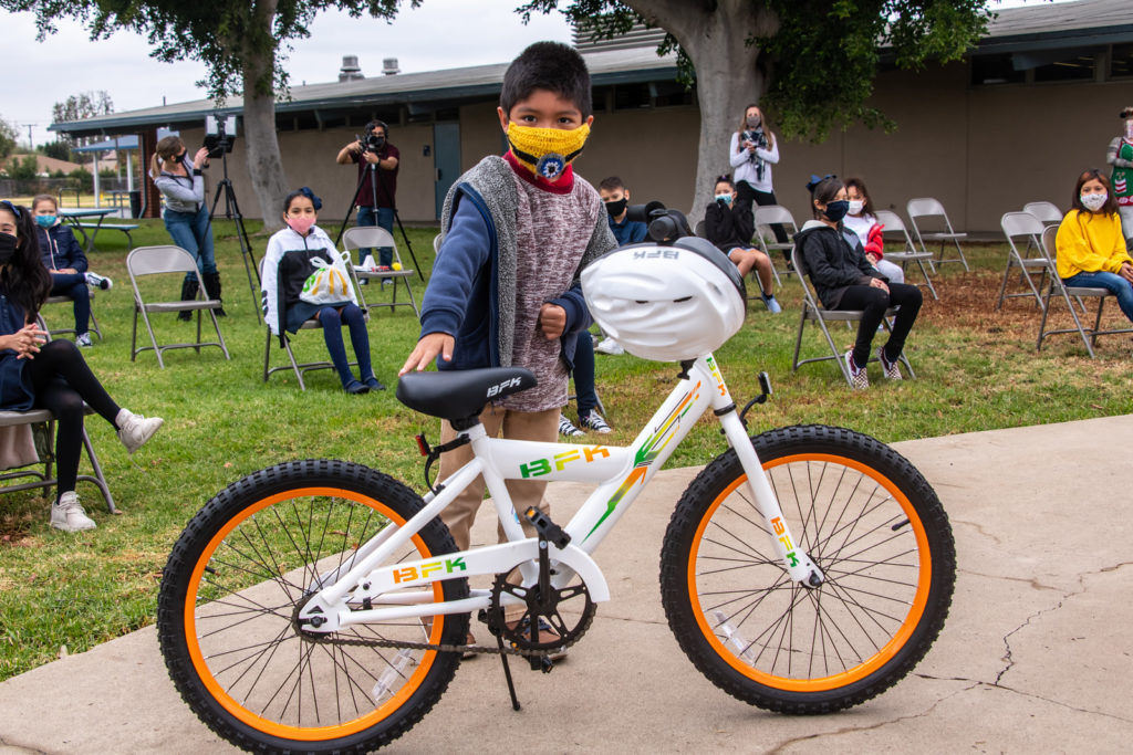 Third-grader with a bike