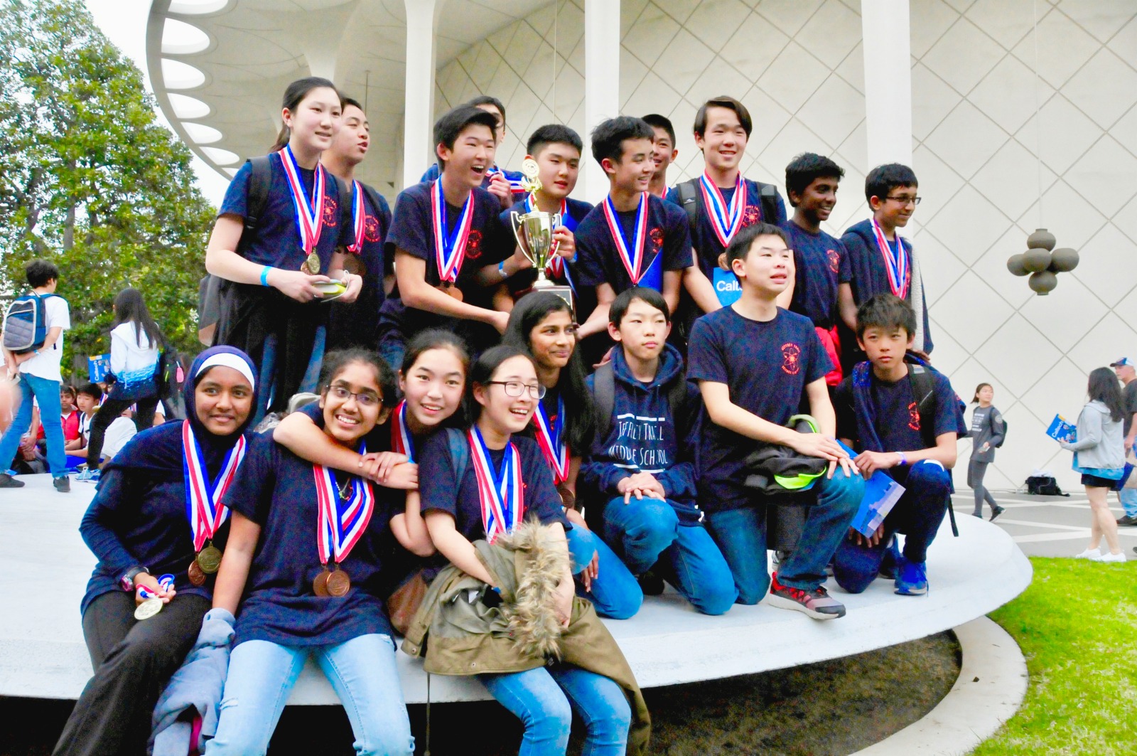 Members of the Jeffrey Trail Middle School Science Olympiad team