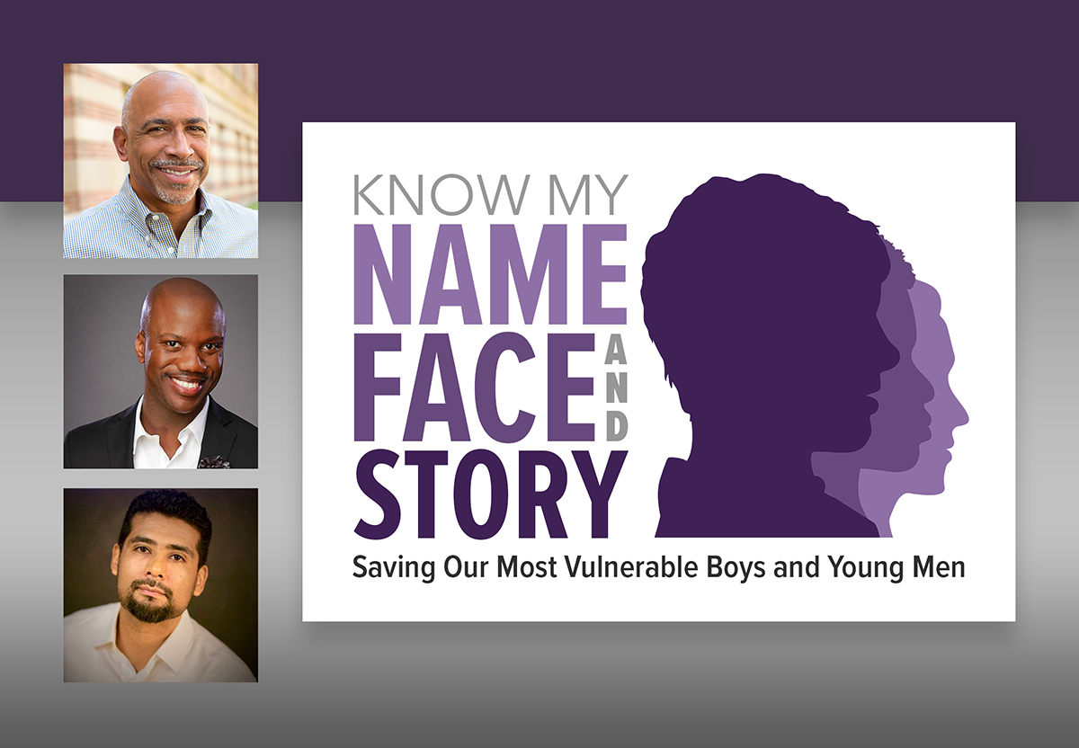 Title card for event, Know My Name, Face and Story