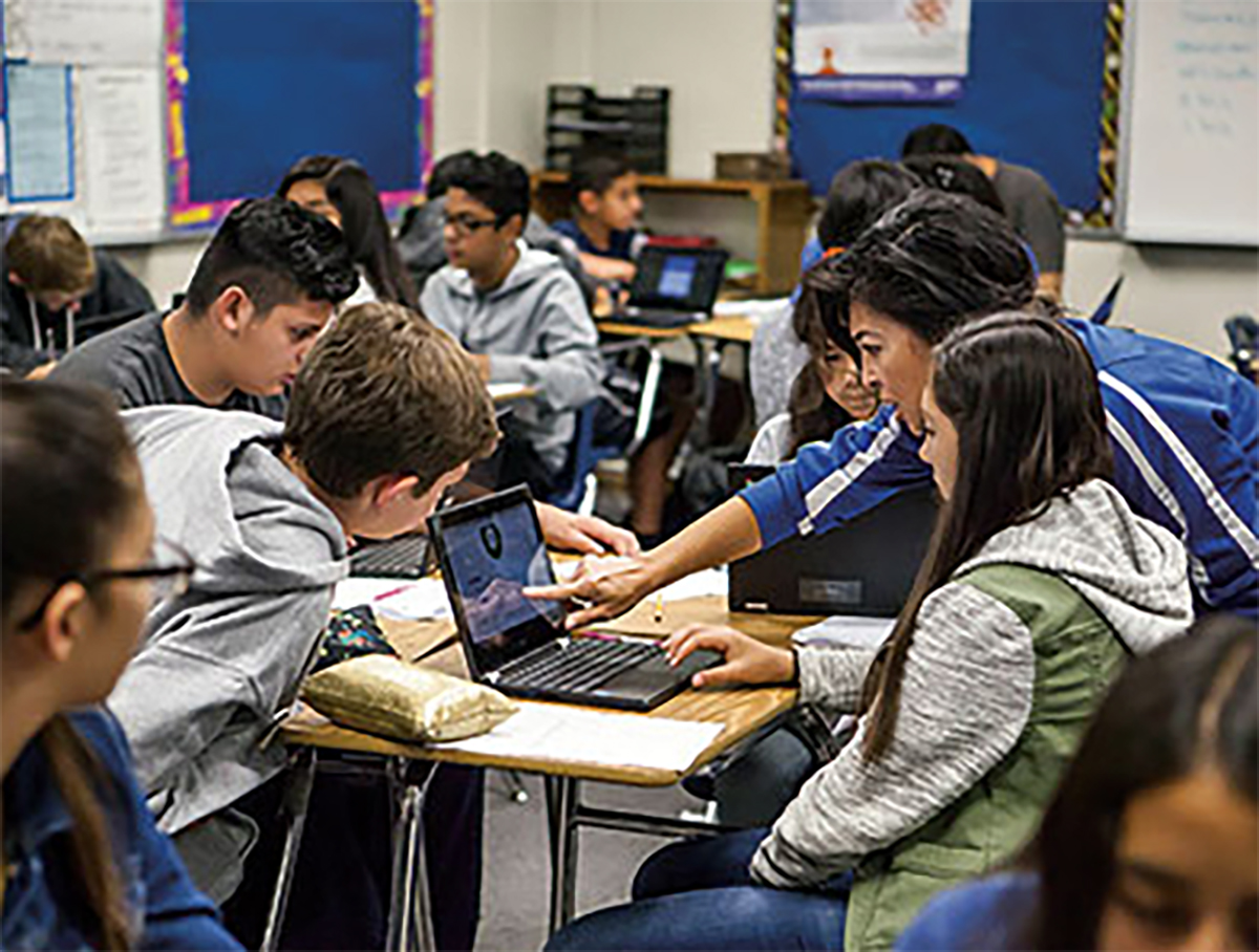 Fullerton Joint Union High School District working on computer