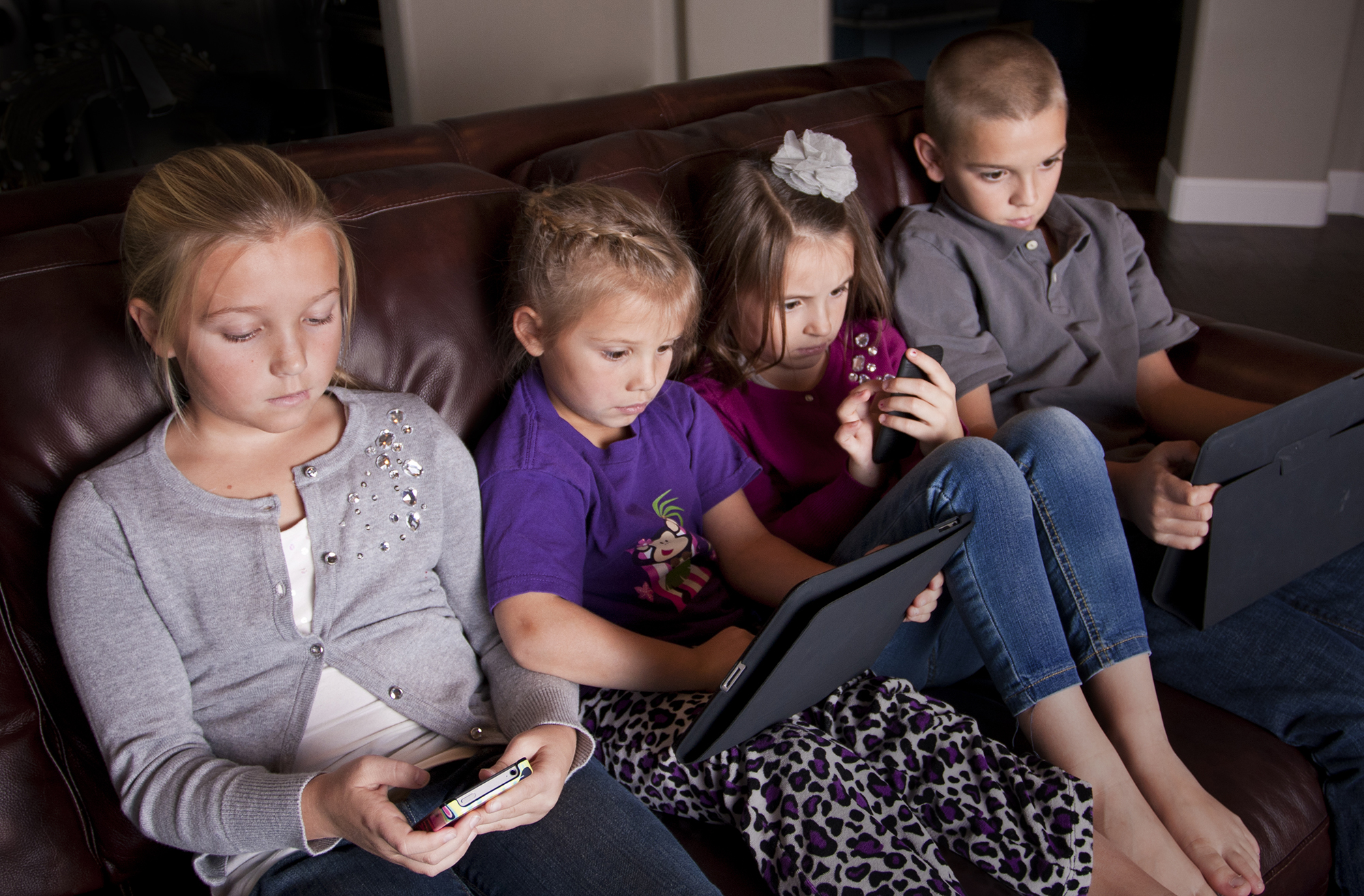 Kids using screen devices