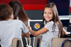 girl using a computer