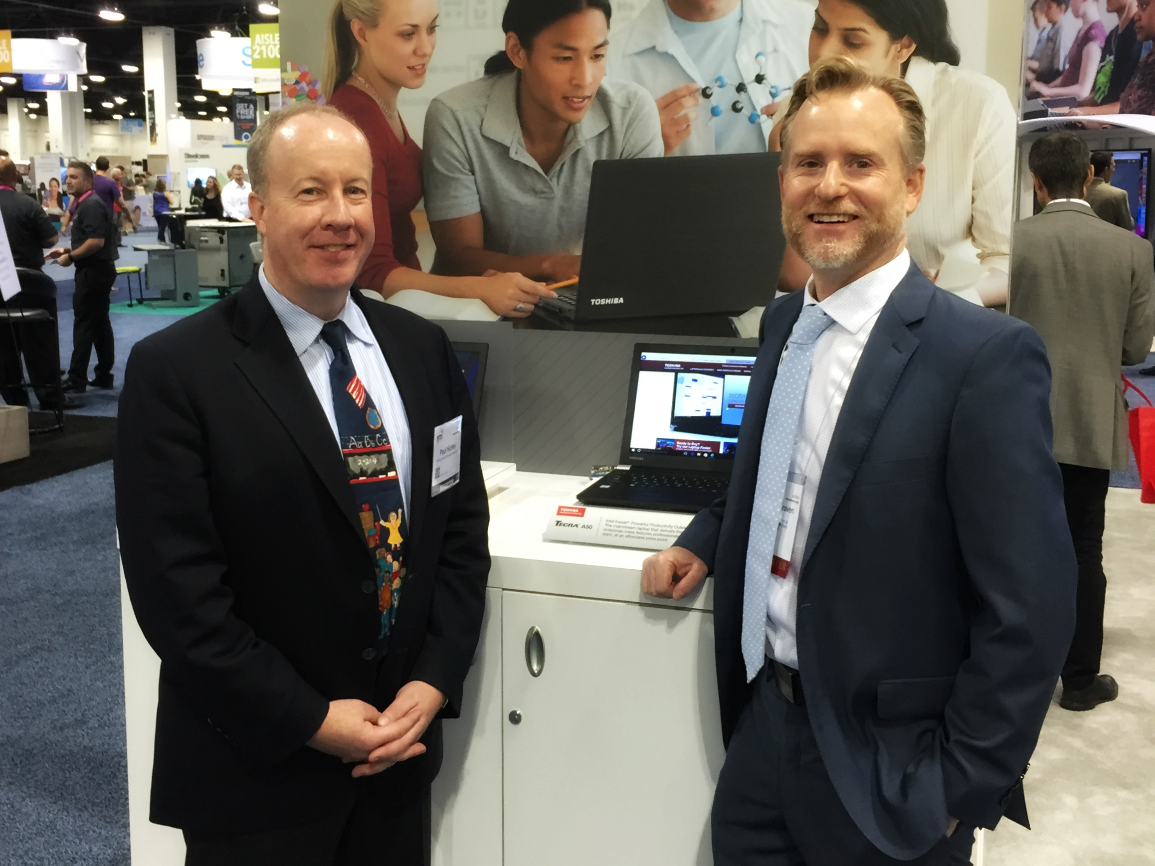 An image showing Paul Hickey, Toshiba's director of sales, and TUSD IT Senior Director Robert Craven