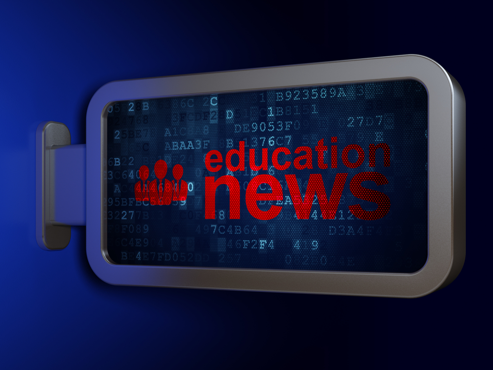 A graphic that says "education news"