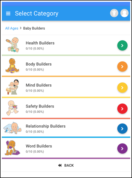 A screenshot of the Kid Builders app