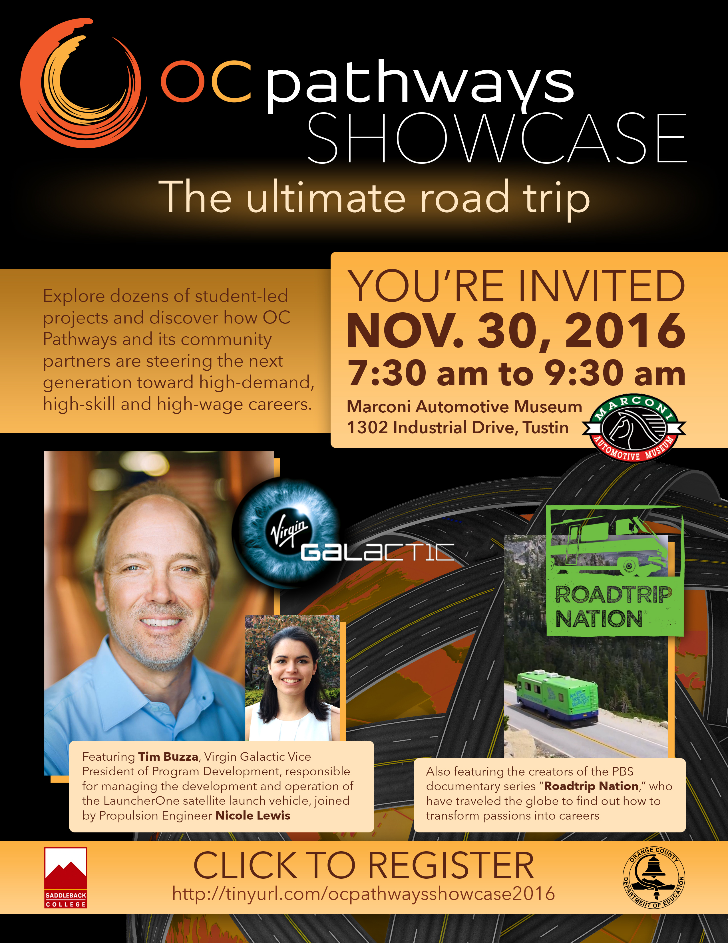 An image showing the invitation to the OC Pathways Showcase on Nov. 30