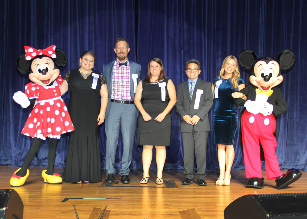 Teacher of the Year Finalists with Mickey and Minnie Mouse
