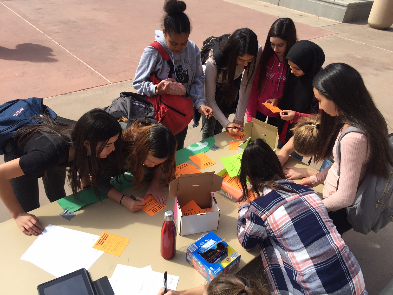 Students participating in kindness activities on campus