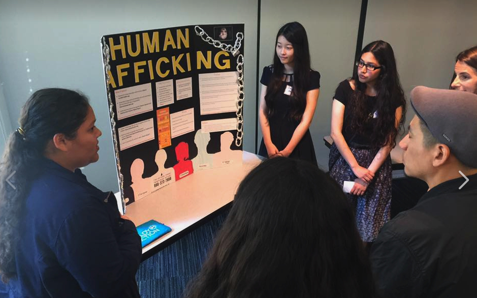 Loara High School students present a research project on human trafficking
