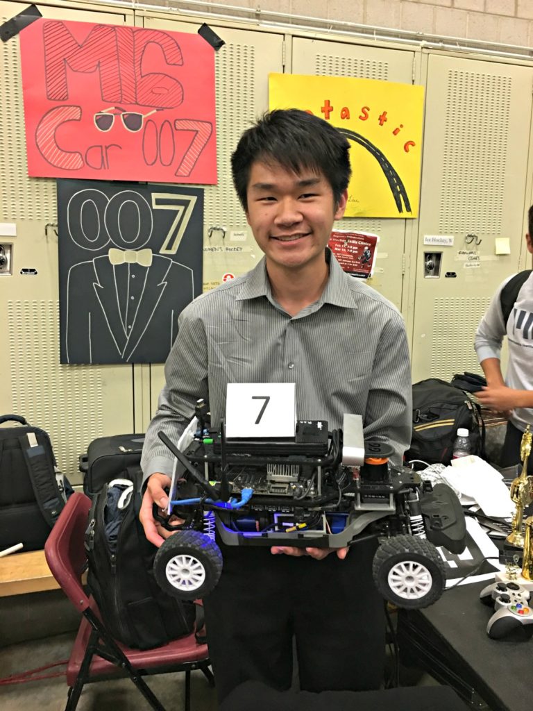 Matthew Tang and his team's autonomous vehicle
