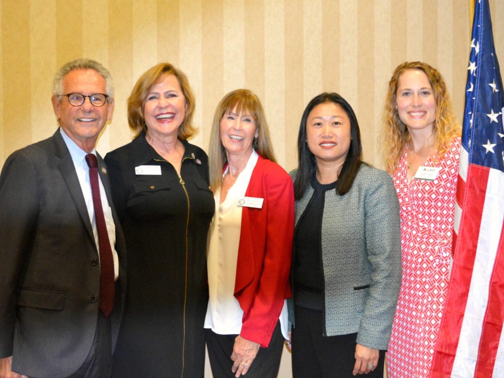 From left: Congressman Alan Lowenthal, Superintendent Dr. Sherry Kropp, Board of Education President Meg Cutuli, State Senator Janet Nguyen, and LAEF Executive Director Carrie Logue.