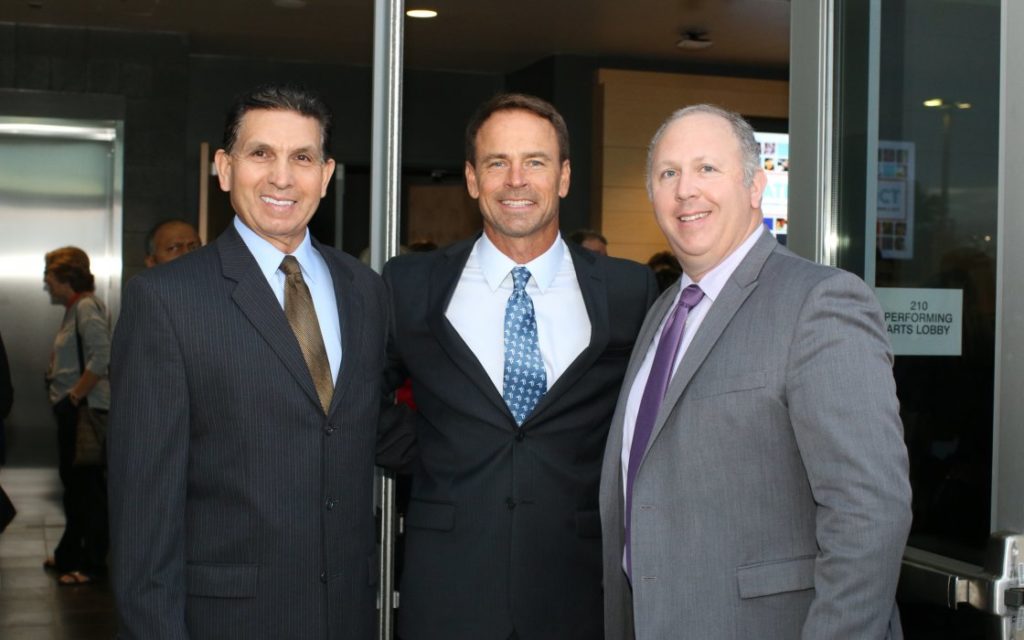 Orange County Superintendent Al Mijares, Irvine Unified Superintendent Terry Walker and Irvine Board of Education President Ira Glasky