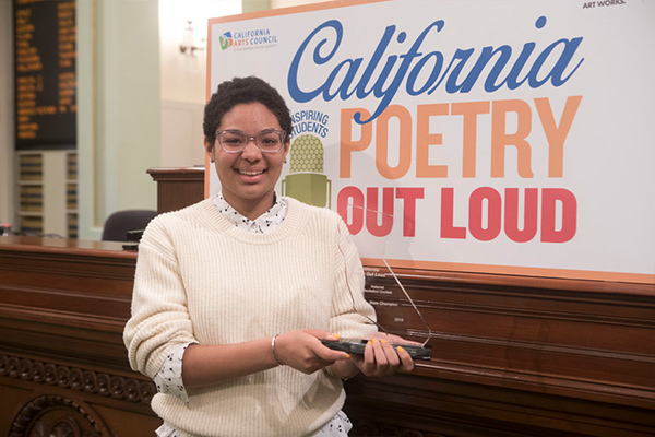 Alexis Rangell-Onwuegbuzia at the California Poetry Out Loud State Finals