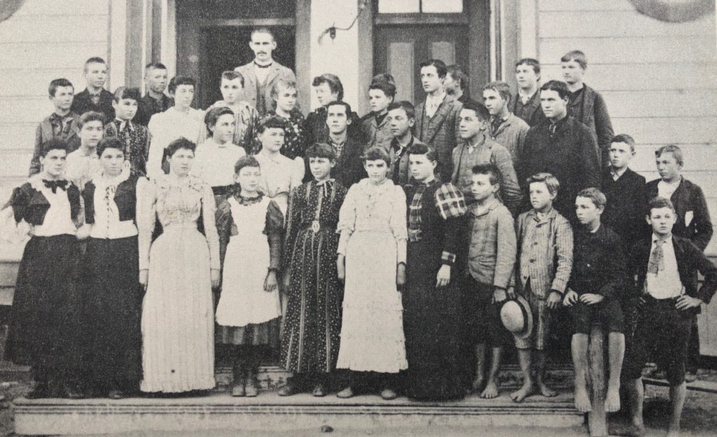 A photo from 1893 showing students at Garden Grove School