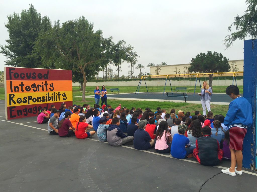 Students on the blacktop at Dysinger Elementary School