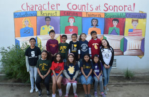 students from Sonora elementary pose for a picture