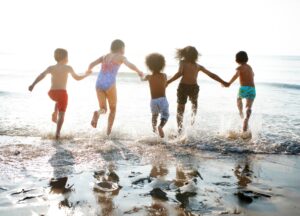 Children at the beach