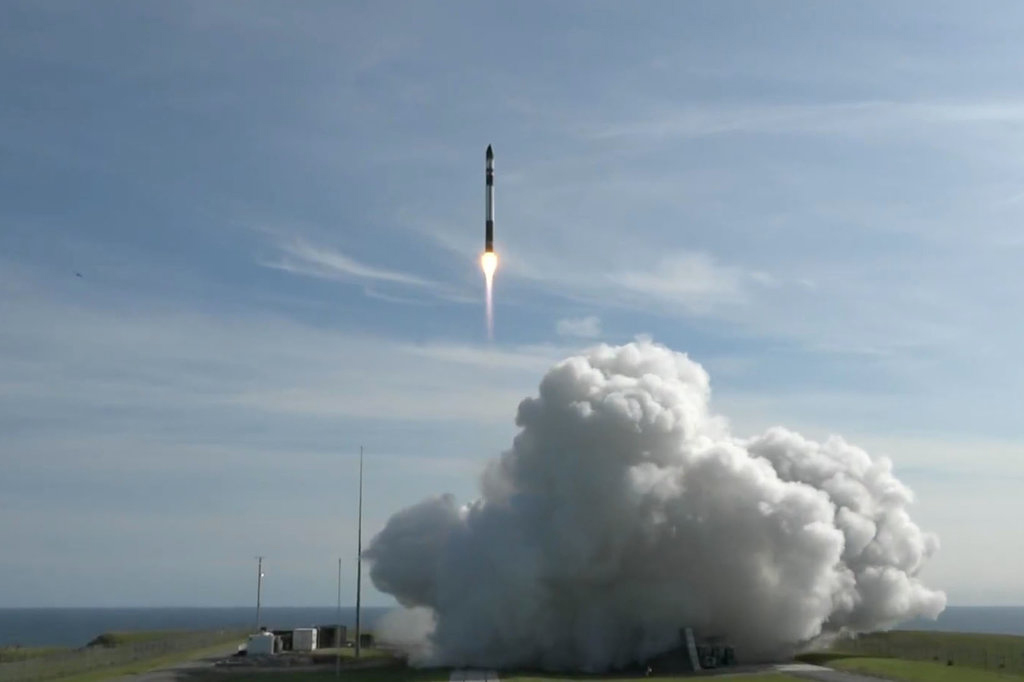 rocket launches into space
