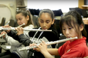students play music instruments