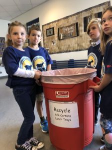 students recycling