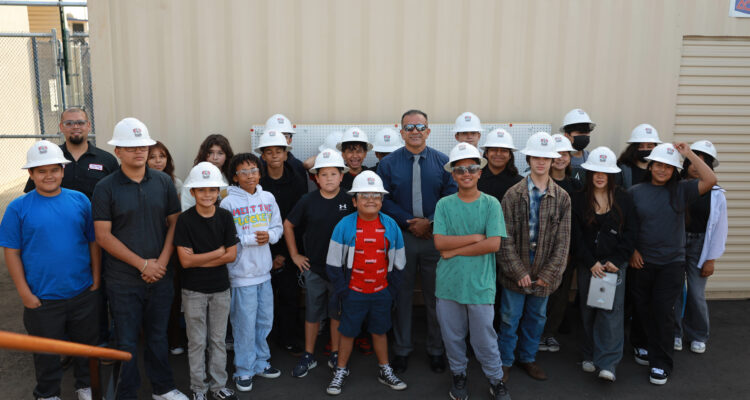 Nicolas Junior High School wood shop students