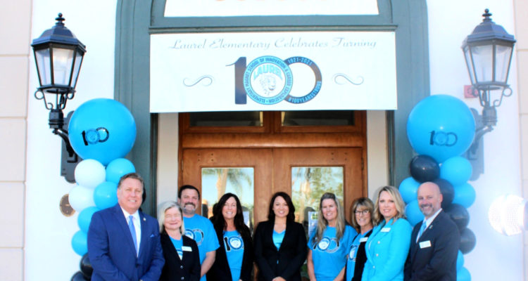 Brea Olinda Unified leaders outside Laurel