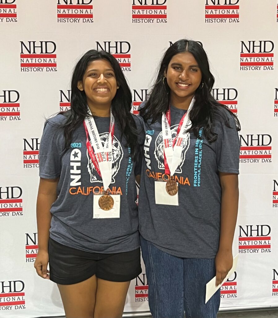 Northwood High School students Ritieka Kumar and Moksha Kolli win third place senior group documentary at the National History Day 2023 National Contest.