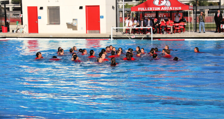 Students in pool