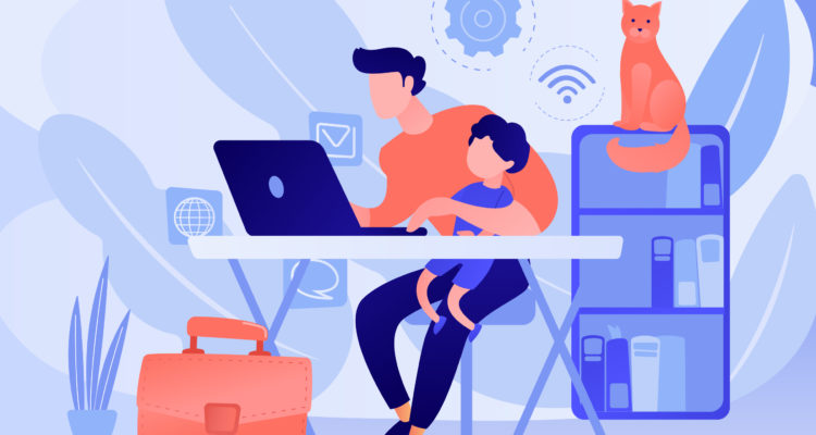 Illustration of parent with child