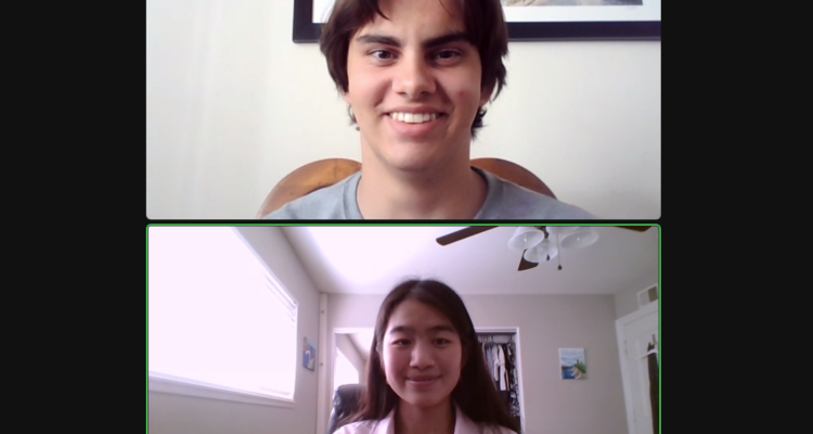 Two students on Zoom