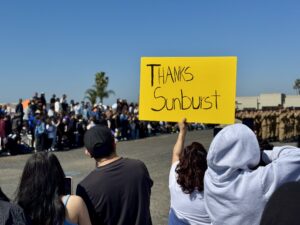a "thanks Sunburst" sign