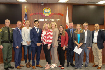 Orange County Board of Education members with featured speakers at the "Savvy Safety in Public Schools Forum."
