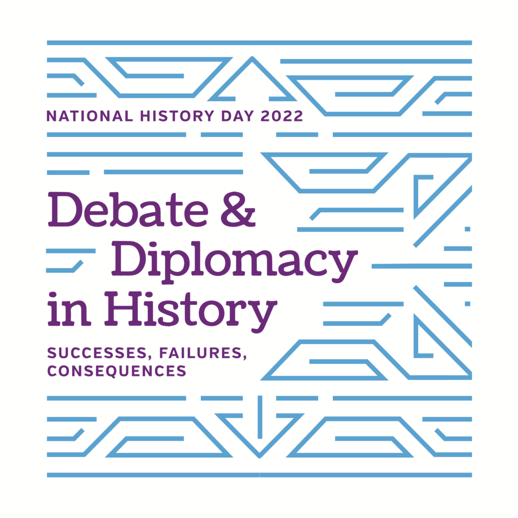 NHD logo with theme: "Debate & Diplomacy in History: Successes, Failures, Consequences