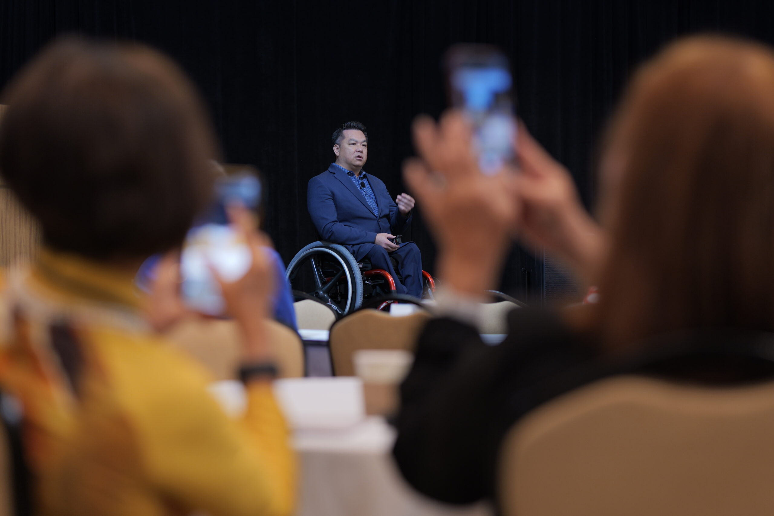Orange County Superintendent of Schools Dr. Stefan Bean presents the opening keynote, reflecting on his refugee experience.