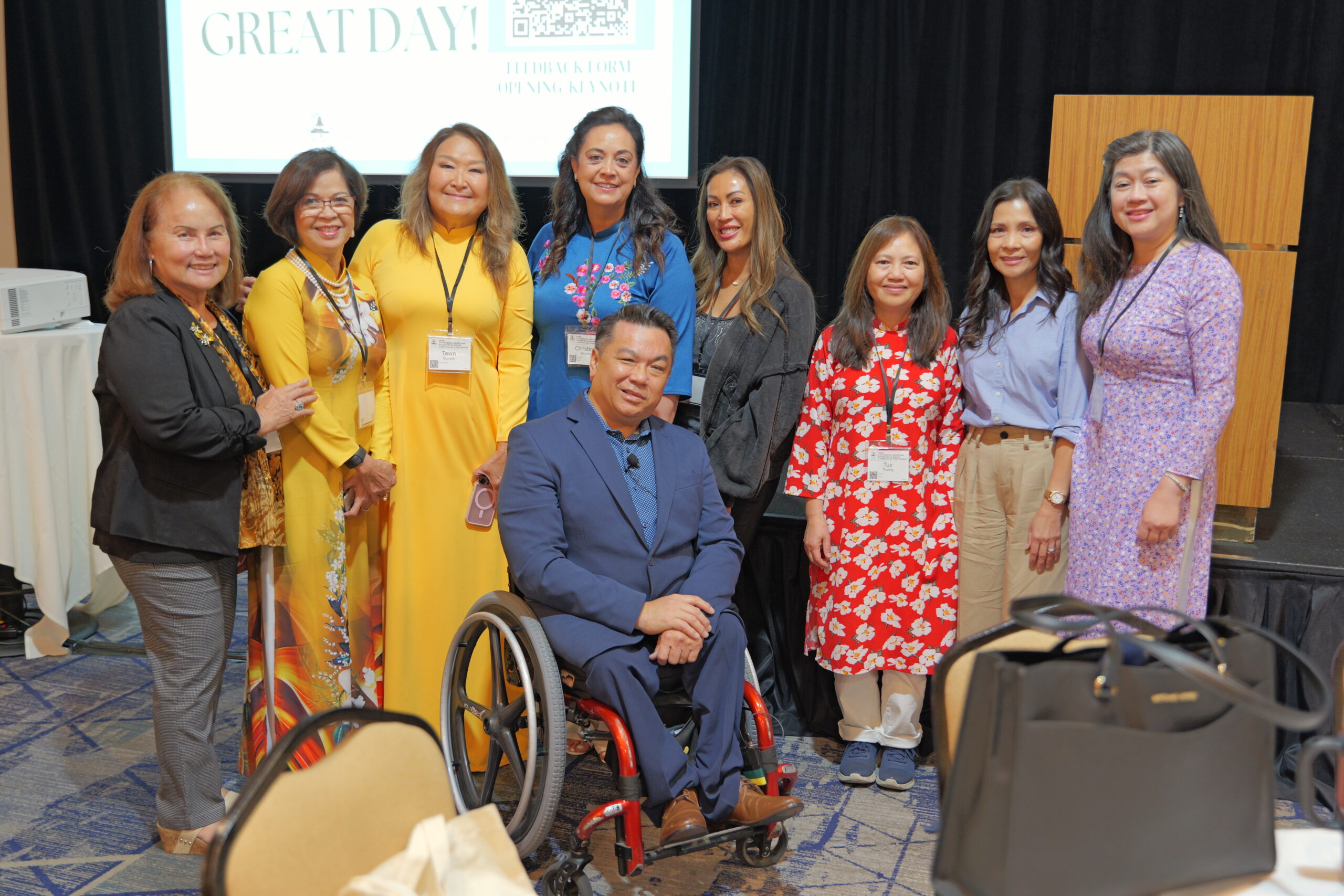 Attendees gather for a photo with Dr. Stefan Bean following his keynote address.