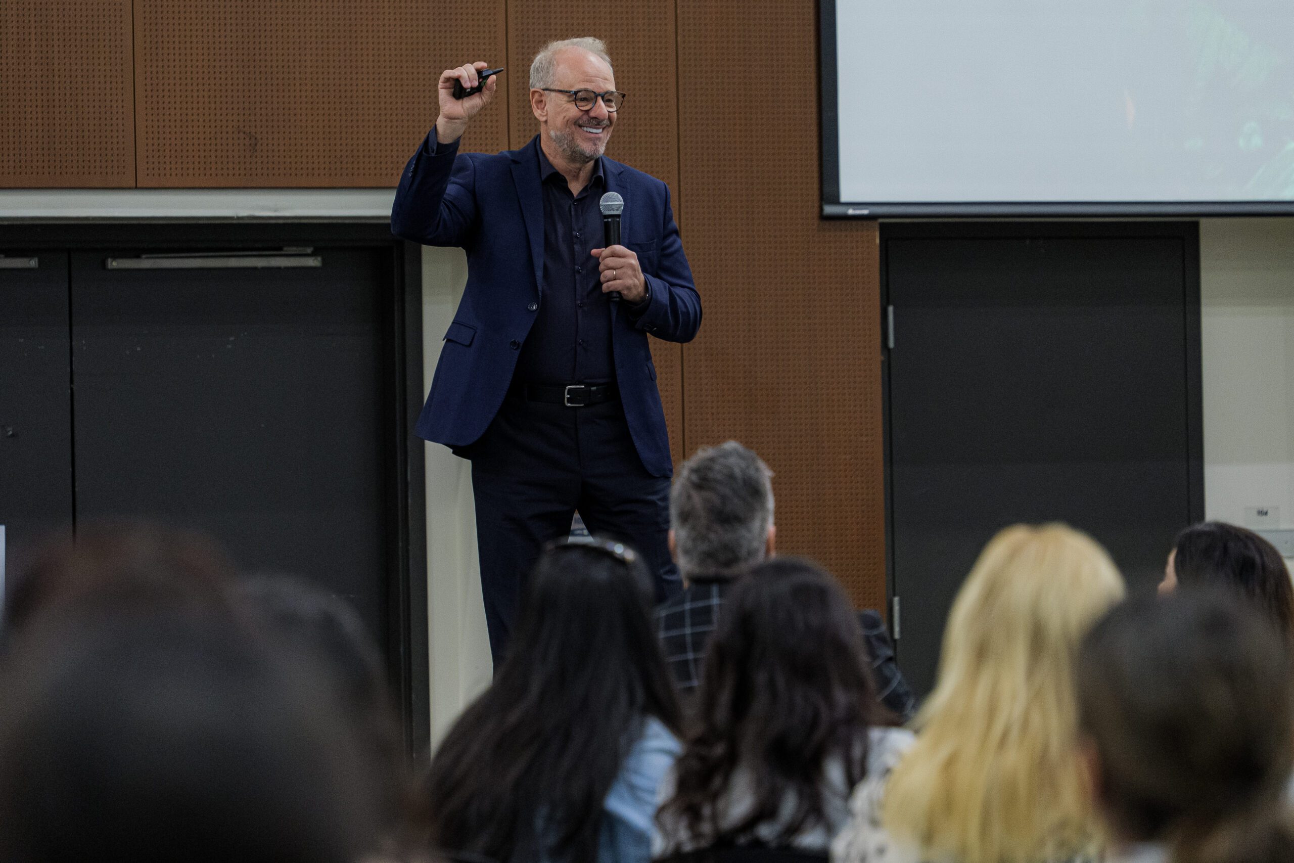 Keynote speaker Ewandro Magalhães, a former United Nations chief interpreter and international TEDx presenter, delivers his presentation at the 2025 Interpreters and Translators Conference.