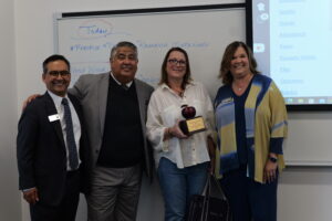 Golden West College professor Keisha Cosand is announced as a 2025 Orange County Teacher of the Year finalist on Thursday, May 2.