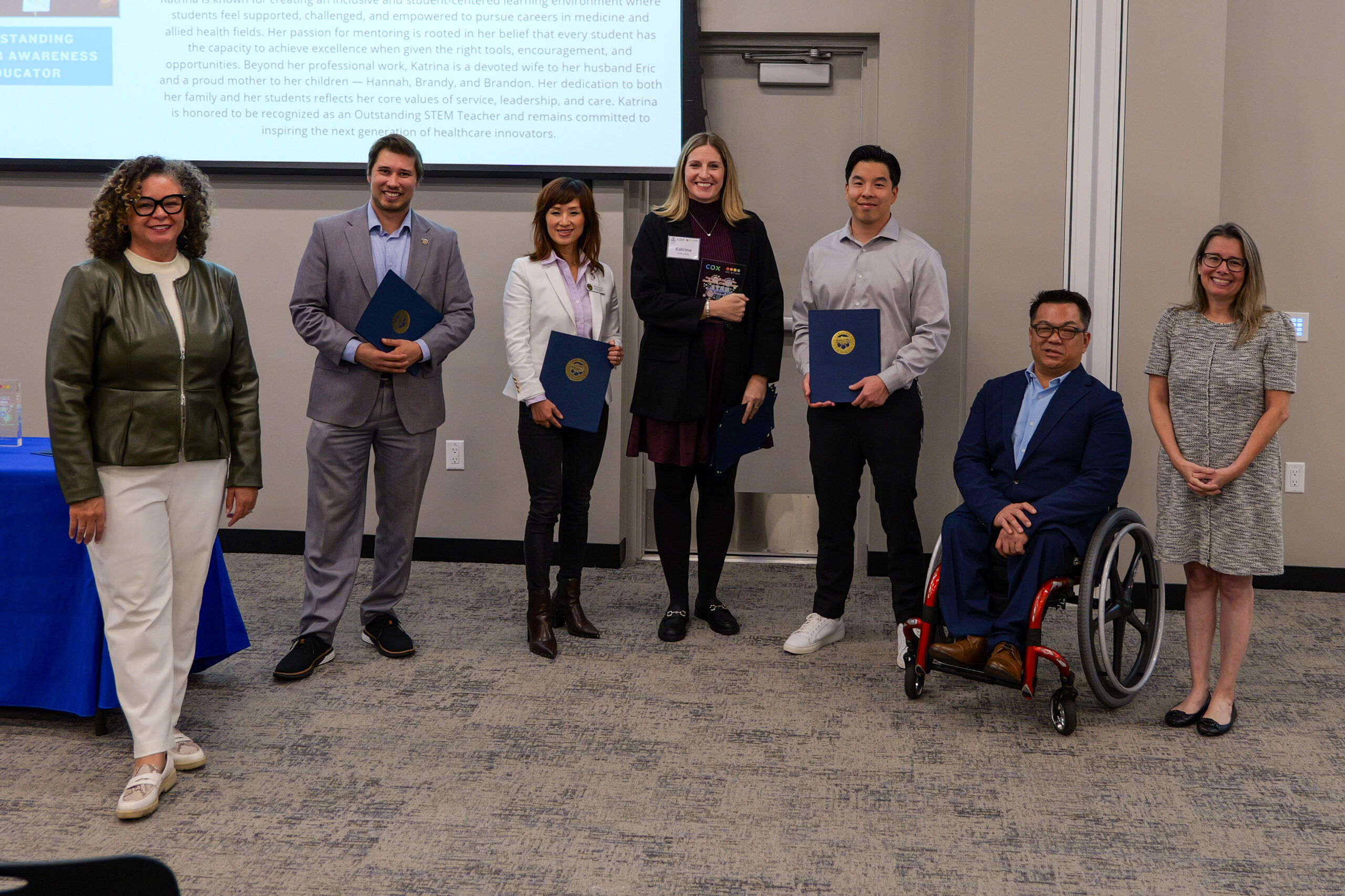 Katrina Edmunds is presented with the Outstanding Career Awareness Educator Award.