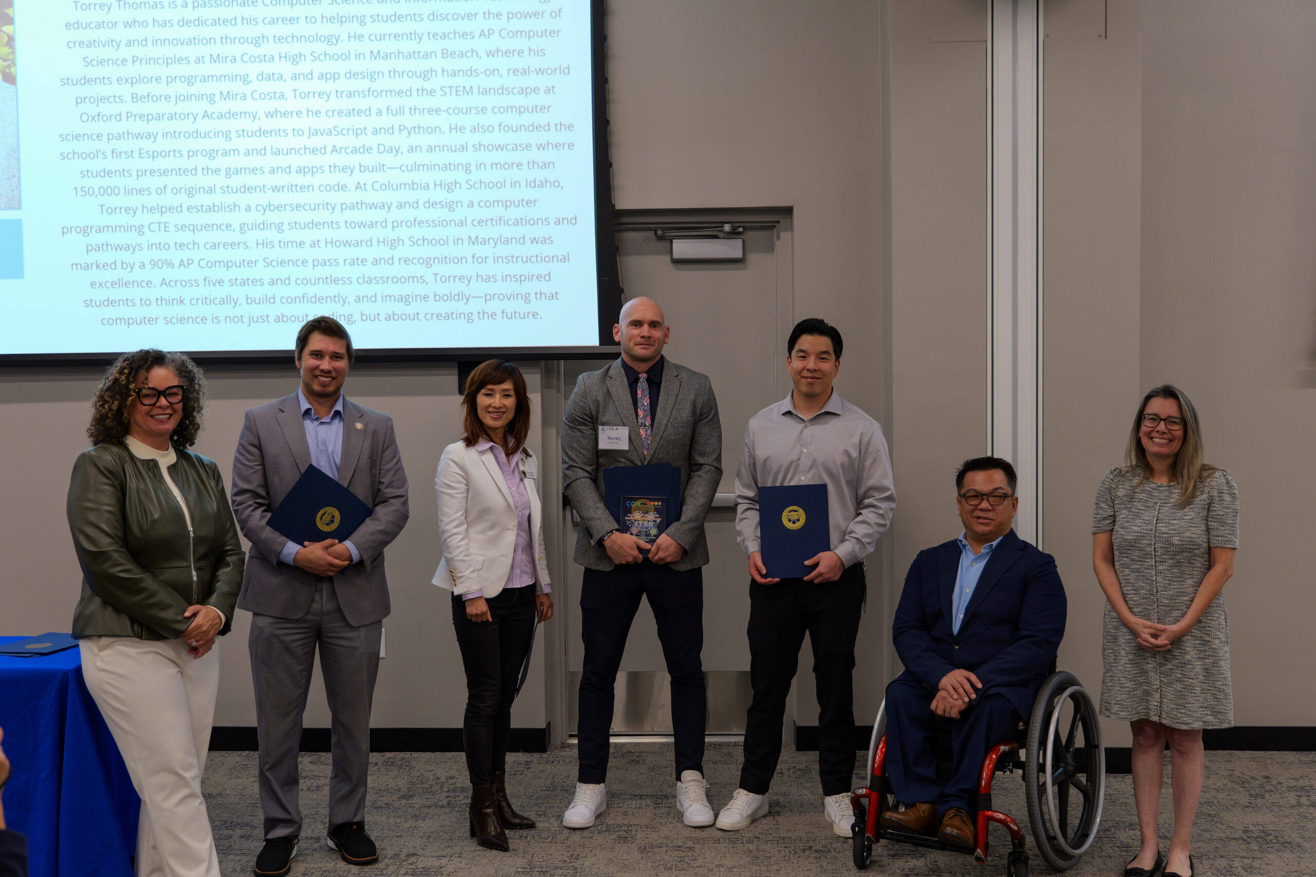 Torrey Thomas receives the Innovation in STEM Programming/Instruction Award.