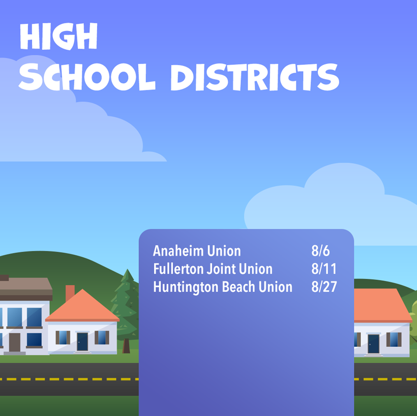 School start dates graphic