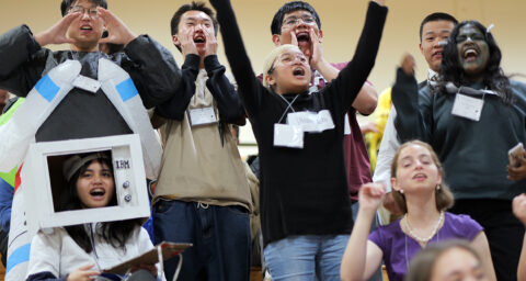 Students at Super Quiz Relay