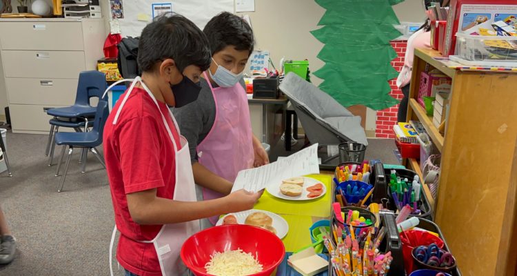 Students cooking