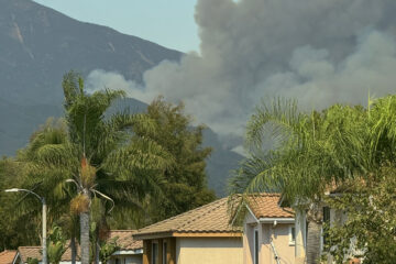 Smoke from a fire in Trabuco Canyon