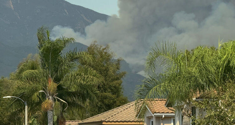 Smoke from a fire in Trabuco Canyon