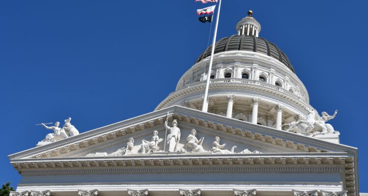 Exterior view of the California State Capitol building in Sacramento