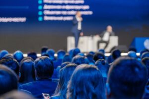 shuttestock image of focused audience business conference
