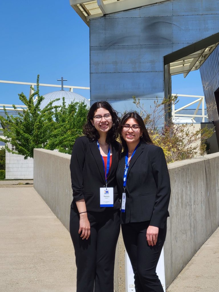 Samueli Academy students Sofia Sevilla and Nataly Lopez won a second place prize for their project at the NHD finals.
