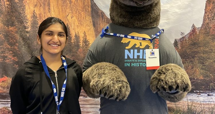 Northwood High School student Riya Gupta poses at NHD-CA competition.